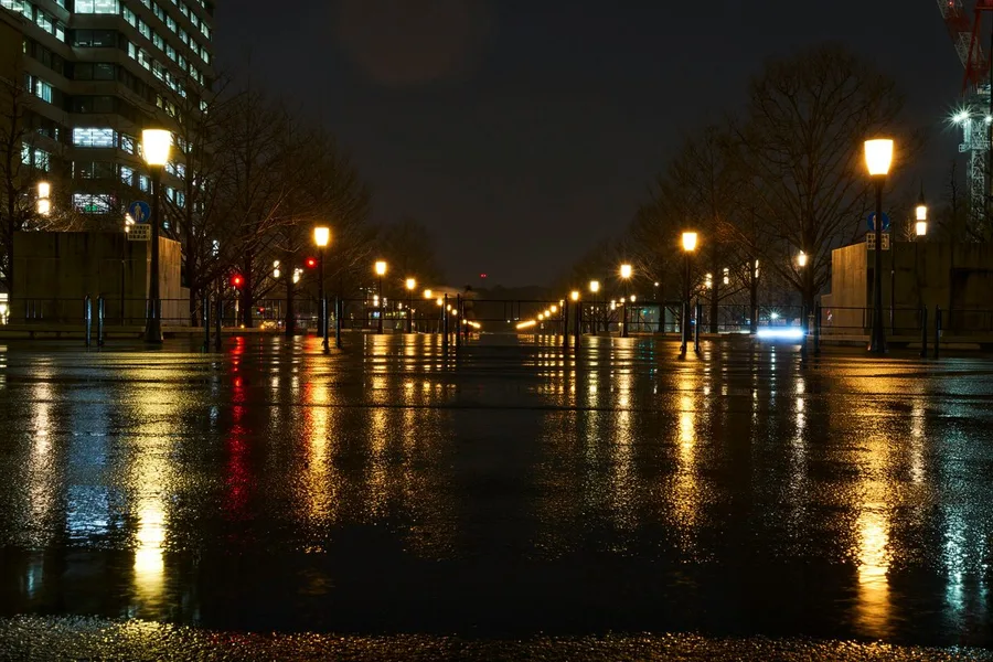 야경 수면 반영